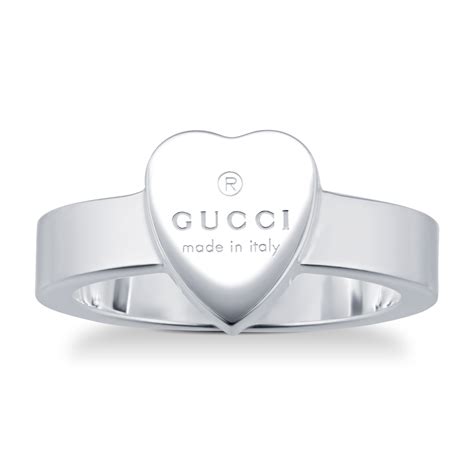 gucci silver logo heart ring|Heart Ring with Gucci Trademark in Silver .